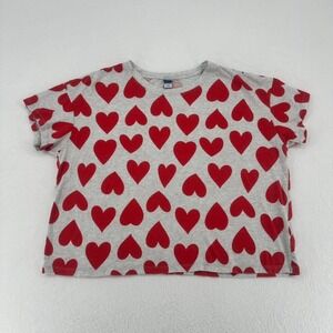 Old Navy Red Heart Print Valentines Day Tee Shirt Womens L